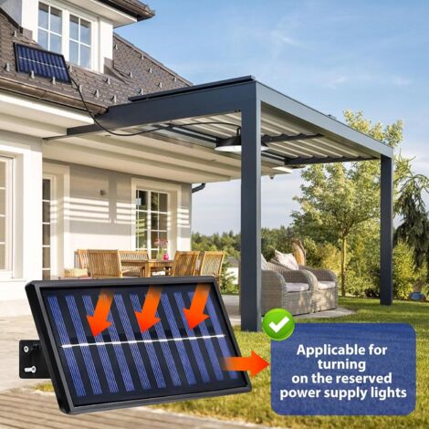 Aigostar Luce Solare Led Esterno con Telecomando 50W 500LM Lampade da Esterno solari IP65 Impermeabile plafoniera solare per interni/esterni, regolabile 3000K/4000K/6500K, Lunghezza cavo 3M