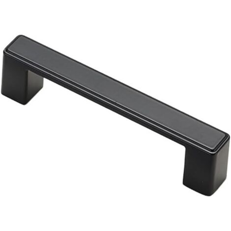 Confezione da 2 maniglie per mobili da cucina nere da 96 mm, maniglie quadrate in lega di zinco per porte, cassetti, cassettiere, mobili da camera da letto, viti incluse.