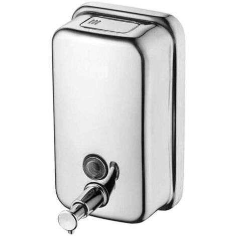 Dispenser di sapone liquido a parete per bagno e cucina in acciaio inox lucido 500 ml