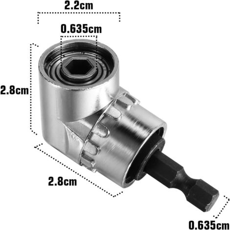 Supporto adattatore per cacciavite, 105 gradi, multifunzione, ad angolo retto, attacco per trapano e cacciavite con portapunte magnetico, cambio rapido, esagonale da 6 mm a 1/4 di pollice, accessorio