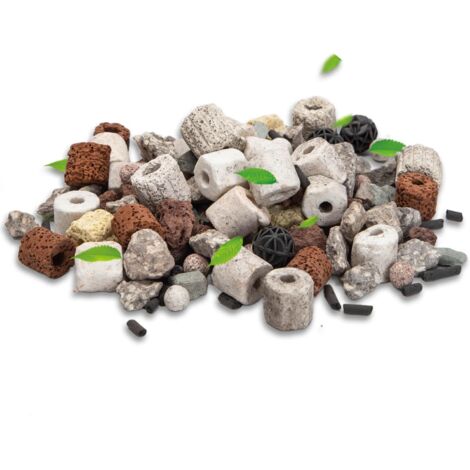 Materiale filtrante per acquario 15 in 1, anello in ceramica, filtro poroso, filtro biologico per acquari e laghetti per pesci (500 g)
