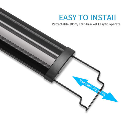 Luce per acquario a LED con illuminazione a spettro completo regolabile e antispruzzo per piante di acquario d'acqua dolce, 30-45 cm, 14 Watt