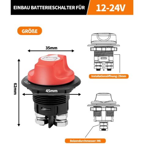 Interruttore Batteria Telecomandato 12V/24V 200A – Tagliafuori Elettronico Con Telecomando Per Auto, Camper, Barca E Moto - 4
