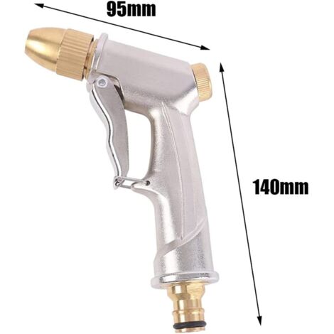 Pistola per tubo da giardino in metallo, pistola a spruzzo ad alta pressione, pistola ad acqua per giardino per impieghi gravosi, spruzzatore da giardino ad alta pressione per autolavaggio