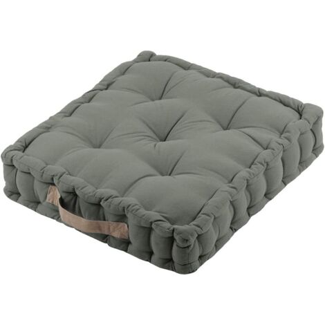Cuscino da pavimento - Misura 40x40 cm - Colore lino kaki - Modello Duo - Spessore ideale - Comodo ed elegante - Piacevole al tatto