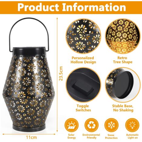 Luce solare da giardino, lampada da prato, lampada da giardino impermeabile in rattan intrecciato, luce solare da esterno per giardino e patio | Leroy Merlin