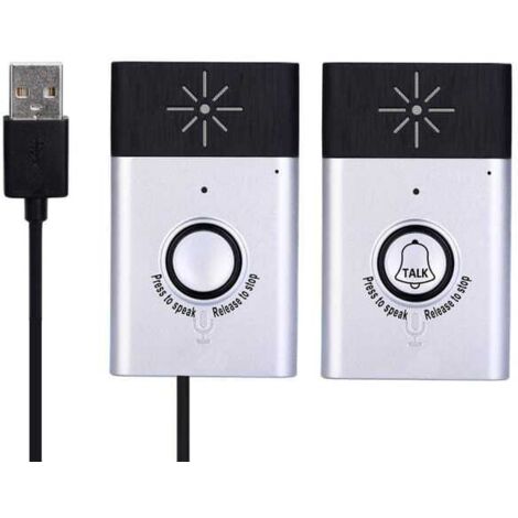 (Confezione da 2) Citofono vocale wireless portatile, campanello interno, sistema di sicurezza domestica, citofono interno/esterno (1/5)
