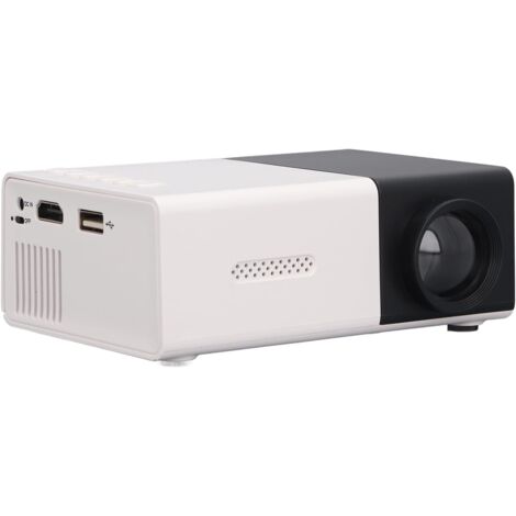 Mini proiettore, mini proiettore portatile 1080P Full HD supportato, videoproiettore con telecomando, compatibile con HDMI/audio/tablet, bianco e nero (1/5)