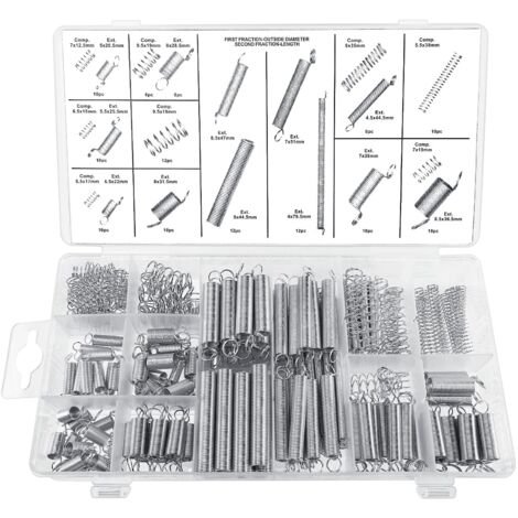 Set di molle di compressione da 200 pezzi, molle di estensione meccaniche, 20 misure adatte a tutti i tipi di utensili e attrezzature, dagli utensili manuali ai veicoli automobilistici (1/5)