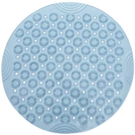 Tappetino da bagno rotondo in PVC per massaggi, antiscivolo, per doccia, lavabile in lavatrice, 55x55 cm, blu (1/5)