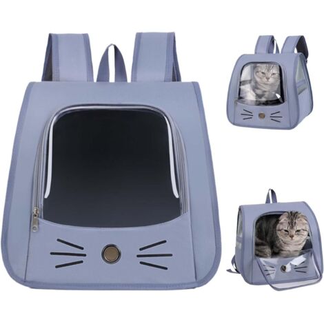 Borsa per il trasporto di gatti, zaino per animali domestici 35×35×25 cm, borsa pieghevole portatile per gatti, zaino per animali domestici, per piccoli animali domestici come gatti e cani (blu) (1/5)