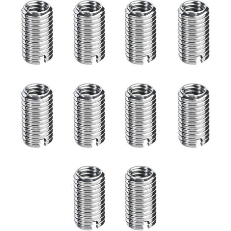 10 pezzi inserto filettato M8/M10, inserto filettato autofilettante, dadi filettati M8 x 1,25 mm femmina, M10 x 1,5 mm maschio, 12 mm di lunghezza, kit di riparazione filettature per manutenzione hard