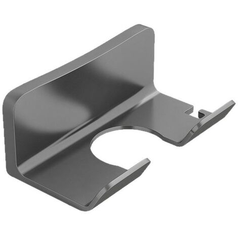 1 supporto per asciugacapelli, senza foratura, autoadesivo, senza foratura, (grigio) (1/5)
