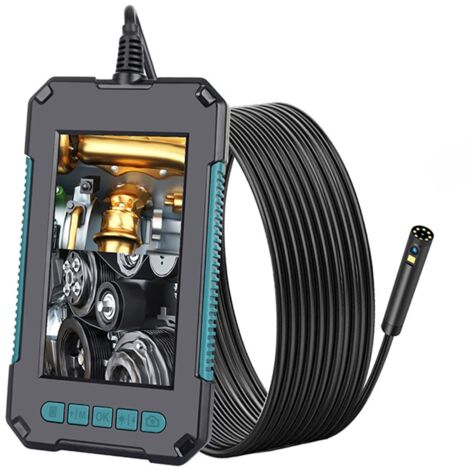 Telecamera endoscopica industriale 1080P HD per l'ispezione di tubi con schermo LCD da 4,3 pollici, luce LED, cavo semirigido, scheda 32G (5M)