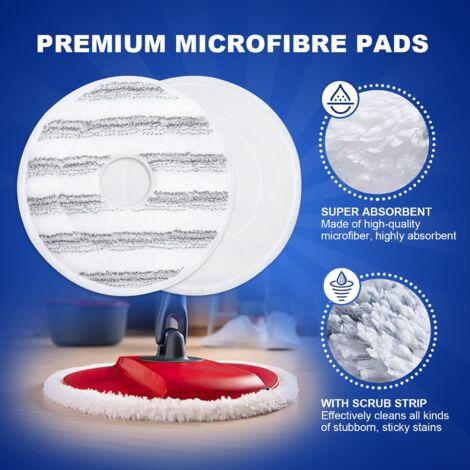 Confezione 4 Testine Di Ricambio Per Mocio Vileda Spin & Clean – Microfibra Lavabile, Per Pavimenti Duri