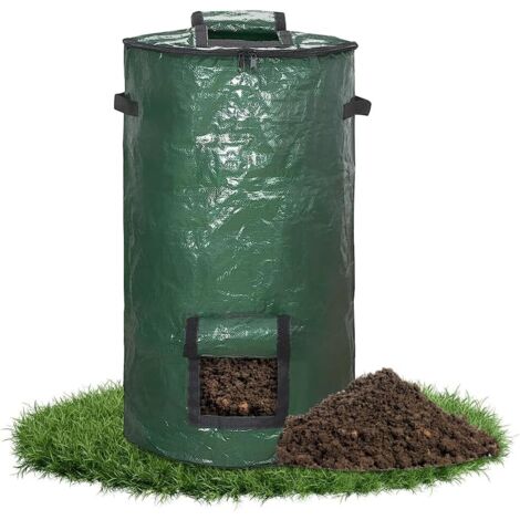 Compostiera verticale, sacco da giardino da 127 litri, sacco pieghevole per compost da giardino, grande sacco per rifiuti da giardino, contenitore ecologico per compost organico, adatto per la cucina