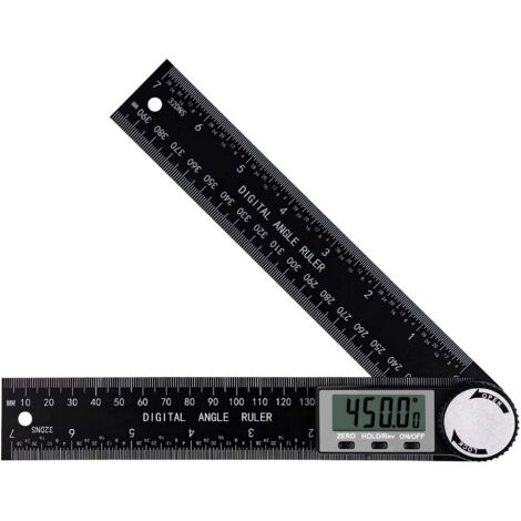 Goniometro digitale, inclinometro digitale, strumento di misurazione dell'angolo, righello angolare con display LCD per lavori di falegnameria, edilizia e riparazioni.