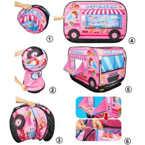 Tenda Da Gioco Pop-up Per Bambini Rosa - Casetta Pieghevole Con Borsa Trasporto, Per Interni/Esterni