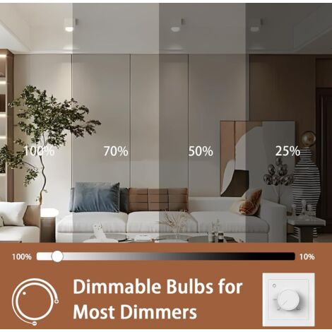 Lampadine LED GU10 dimmerabili bianco caldo 3000K 6W (equivalente a lampadina alogena da 60W), senza sfarfallio, faretto LED a risparmio energetico per illuminazione da soffitto domestica, confezione 
