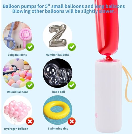 Pompetta Per Palloncini Pompa Elettrica Per Palloncini PlusFive - Gonfia Palloncini Lunghi 260Q, Palloni Sportivi - Portatile Con 2 Modalità Pompa Per Palloncini Da Modellare