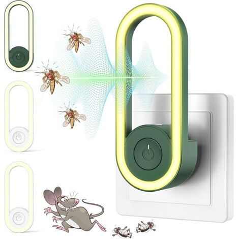 Confezione da 4 repellenti a ultrasuoni per topi, repellenti a ultrasuoni per zanzare, repellenti a ultrasuoni per ratti, repellenti a ultrasuoni per scarafaggi, topi, mosche e zanzare. (1/5)