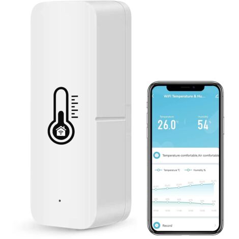 Termometro igrometro WiFi intelligente, sensore di temperatura e umidità interno/esterno Bluetooth, termometro WiFi APP Alexa/Google Assistant Remote per la casa. 1 confezione
