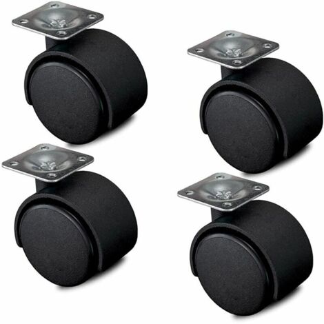 Set di 4 ruote per mobili da 40 mm - ruote per trasporto con freni fino a 100 kg - ruote girevoli per mobili da interno - ruote a bassa resistenza al rotolamento, - Versailles