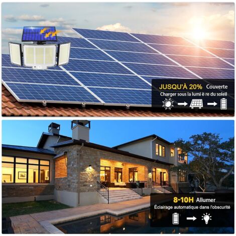Lampada solare per esterni 1 unità 1500lm Sensore IP65 270° 3 modalità Illuminazione solare per esterni Lampada solare per esterni potente Illuminazione solare per esterni potente Luce solare per este