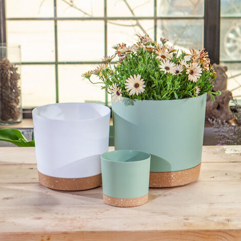Vasi da appendere all'aperto, auto-irriganti in acciaio inossidabile, vasi da fiori in plastica con foro di drenaggio, da appendere interni ed esterni