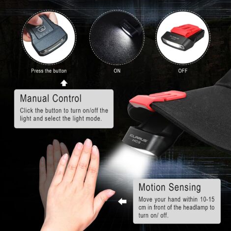 DASIAUTOEM Lampada a LED a clip, per esterni, ricaricabile, USB, luce da corsa, lampada frontale a LED, impermeabile, lampada per la testa, piccola lampada per il petto, accessorio per corsa, corsa