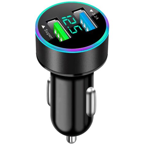 Accendisigari USB, caricabatteria da auto da 66 W [Super e 3,1 A], presa USB a ricarica rapida da 12 V, adattatore per doppio caricabatterie per cellulare per auto, per telefono, Samsung, Xiaomi (1/5)