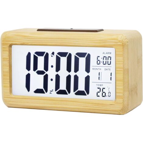 Orologio Da Scrivania LED Con Specchio: Funzione Snooze, Display Di Temperatura E Data. Alimentazione USB O A Batteria. Perfetto Per Camera Da Letto O Ufficio. Colore Bianco. - 6