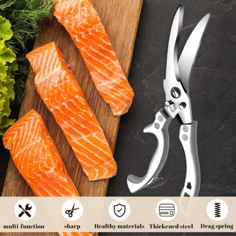 Forbici da Cucina a 5 Lame in Acciaio Inox,Forbici per Erbe Aromatiche Multiuso a 5 Lame,Forbici Da Cucina 5 Lame,Forbice da Cucina Set in Acciaio Inox,per Tagliare Prezzemolo Spezie Verdure Erba