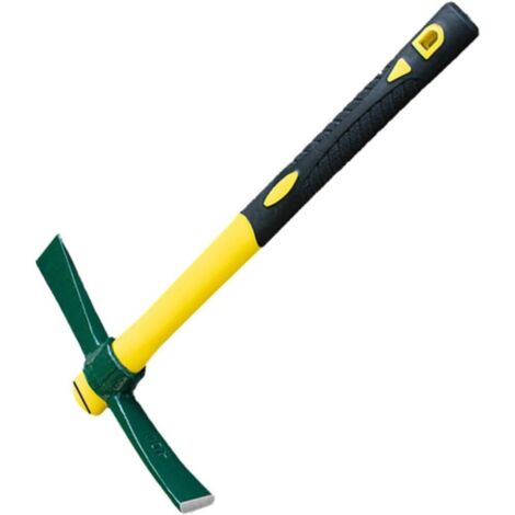 Piccone da giardino, zappa da 39 cm, zappa da giardino forgiata per diserbo con manico in fibra di vetro, testa di piccone forgiata per giardinaggio