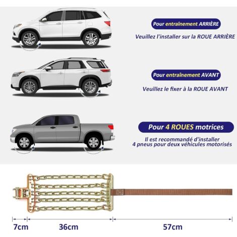 8 pezzi Catene da neve universali per auto, Catene antiscivolo per auto, Tipo di catene da neve per auto, SUV, camion - Per 195 205 215 225 235 245 50/55/60/65 R15 R16 R17 R18