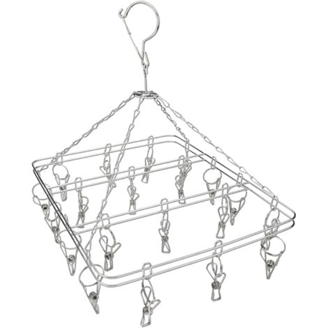 Set 3 Grucce Portatili Con 6 Clip Per Asciugare Calzini E Biancheria Delicata – Girevoli 360° – Colore Celeste