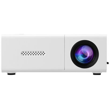 Mini proiettore, mini proiettore portatile 1080P Full HD supportato, videoproiettore con telecomando, compatibile con HDMI/Audio/Tablet/PC/USB, bianco