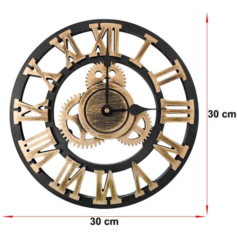 Lommer 58CM Grande Ingranaggio Orologio da Parete Silenzioso Industrial Vintage Numeri Romani Orologio da Muro per Cucina, Ufficio, Soggiorno, Cameretta per Decorativo e Regalo (Dorato 6 Gear
