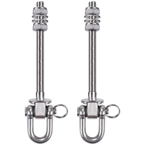Gancio per amaca in acciaio inossidabile ad alta resistenza - Capacità 300 kg - 23,5 cm x M10 - Ganci per altalena in legno e acciaio - per amaca da yoga, amaca, sacco da boxe, veranda