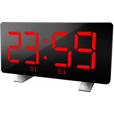 Sveglia elettronica con doppio schermo LED e sveglia polifonica - Red Word (1/5)