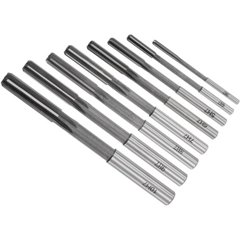 Set di alesatori trasparenti, diametro 3 mm, 4 mm, 5 mm, 6 mm, 7 mm, 8 mm, 9 mm, 10 mm, H7, fresa trasparente (applicazione: per torni e trapani), 8 pezzi