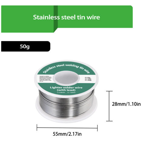 Filo per saldatura senza piombo da 50 g e 1 mm, anima di flusso di colofonia, filo per saldatura di colofonia, bobina di stagno per saldatura, per saldatura elettrica (1/5)