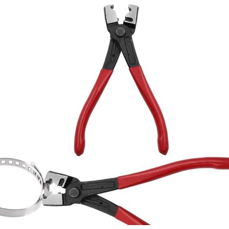 Pinza per Fascette Auto, Pinza per Fascette Stringitubo, Pinza Fascette Metalliche a Molla per La Rimozione e l'installazione di Fascette Stringitubo, Attrezzi Officina Meccanica Auto