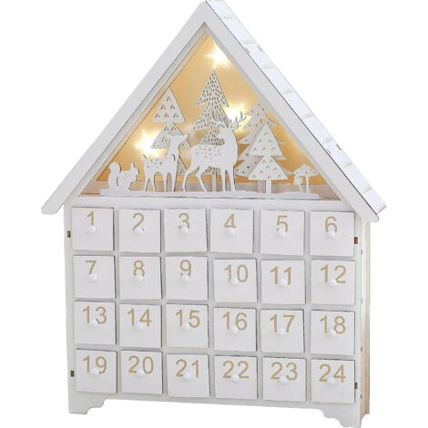 MorTime Calendario dell'Avvento a LED, 24 giorni, decorato