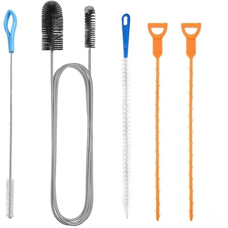 Set di 5 strumenti per la pulizia dello scarico della doccia, strumento multifunzionale per la rimozione degli intasamenti dello scarico del lavandino, strumento per la disostruzione idraulica per bag (1/5)