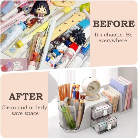 Craftelier - Scatola organizer con 10 scomparti per materiali di scrapbooking e artigianato | Dimensioni 26,5 x 17,8 x 4,2 cm (10,4 x 7 x 1 ,65) - Colore bianco