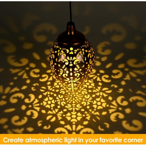 2 confezioni di luci solari sospese per esterni, luci solari per la decorazione del giardino, luci solari impermeabili per balcone, patio, bellissimo progetto di motivo (fiore) (1/5)