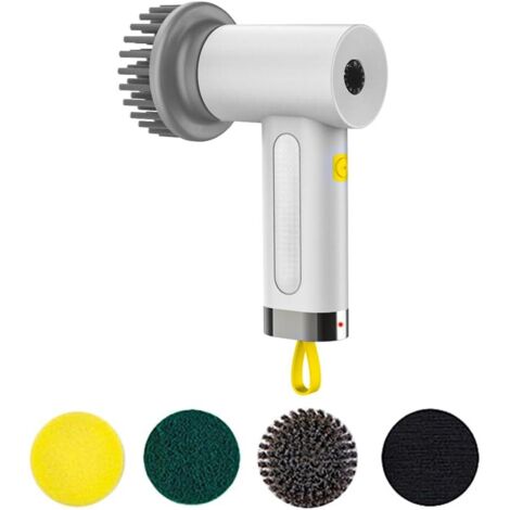 Spazzola Elettrica Bianca Senza Fili Con 7 Spazzole Rimovibili Per Piastrelle Da Cucina E Bagno 85552189