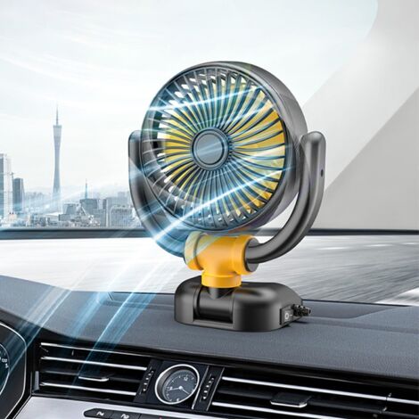 Ventilatore per auto da 12 V con ventosa girevole a 360°, potente e silenzioso per camion, furgoni, SUV, camper e barche