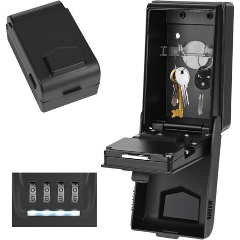 Cassaforte per chiavi da esterno, grande cassaforte da parete con 4 codici e chiave illuminata, impermeabile e antiruggine per casa, ufficio, garage, ecc.